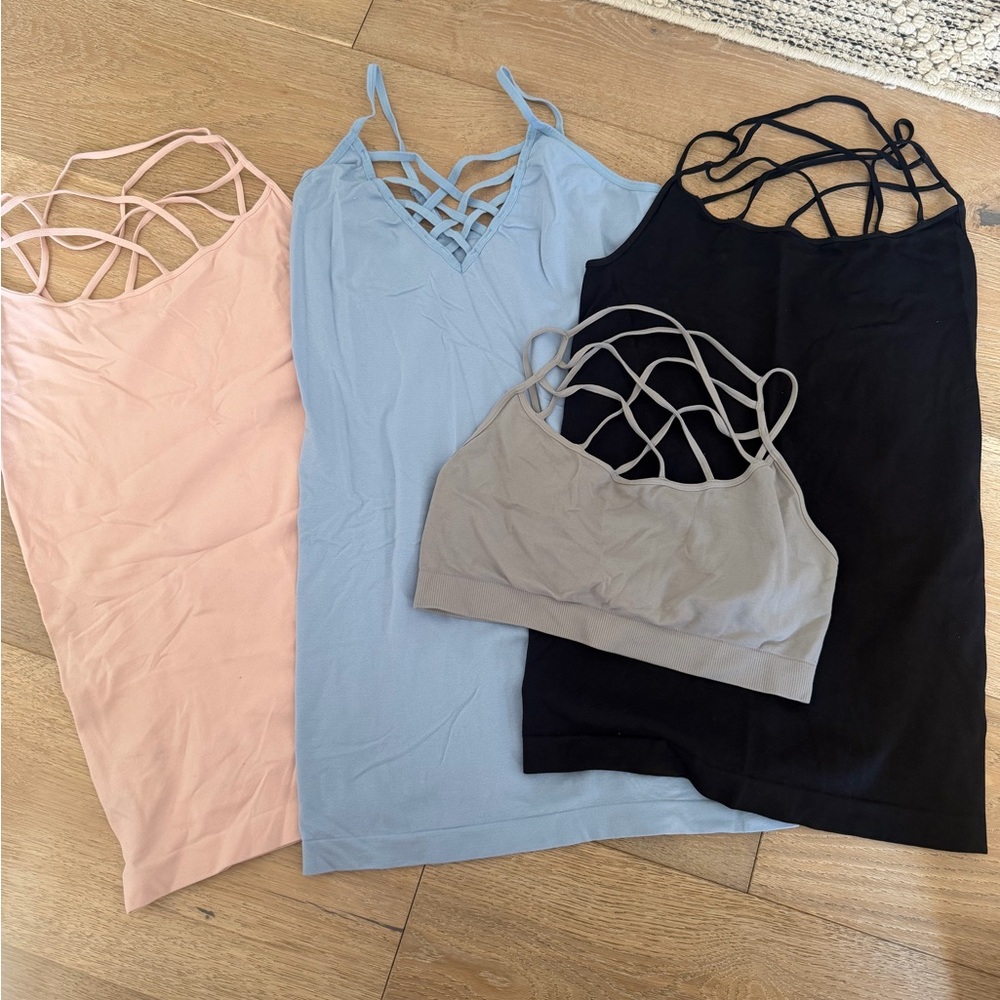 Nikibiki Cream and Black Tank Tops